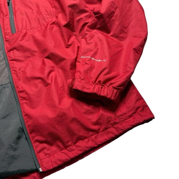 Columbia Men’s Hooded Omni-Shield Water Resistant Jacket Red Sz XL - Picture 3 of 14